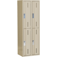 Concorde Heavy-Duty Lockers, 2 -tier, Bank of 2, 24" x 18" x 72", Steel, Beige, Welded (Assembled) Toolneeds Inc.