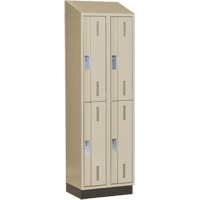 Concorde Heavy-Duty Lockers, 2 -tier, Bank of 2, 24" x 18" x 82", Steel, Beige, Welded (Assembled) Toolneeds Inc.