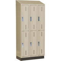 Concorde Heavy-Duty Lockers, 2 -tier, Bank of 3, 36" x 18" x 82", Steel, Beige, Welded (Assembled) Toolneeds Inc.