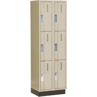 Concorde Heavy-Duty Lockers, 3 -tier, Bank of 2, 24" x 18" x 76", Steel, Beige, Welded (Assembled) Toolneeds Inc.
