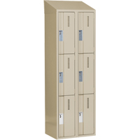 Concorde Heavy-Duty Lockers, 3 -tier, Bank of 2, 24" x 18" x 78", Steel, Beige, Welded (Assembled) Toolneeds Inc.