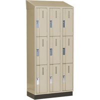 Concorde Heavy-Duty Lockers, 3 -tier, Bank of 3, 36" x 18" x 82", Steel, Beige, Welded (Assembled) Toolneeds Inc.