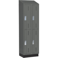 Concorde Heavy-Duty Lockers, 2 -tier, Bank of 2, 24" x 18" x 82", Steel, Charcoal, Welded (Assembled) Toolneeds Inc.