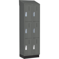 Concorde Heavy-Duty Lockers, 3 -tier, Bank of 2, 24" x 18" x 82", Steel, Charcoal, Welded (Assembled) Toolneeds Inc.