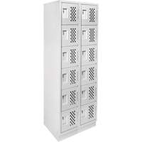 Clean-Line Perforated Lockerette, 6 -tier, Bank of 2, 15" x 72" x 12", Steel Toolneeds Inc.