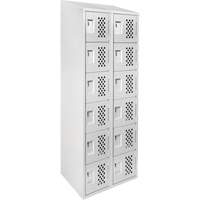 Assembled Lockerettes Clean Line Perforated Economy Lockers, 6 -tier, Bank of 2, 18" x 72" x 12", Steel Toolneeds Inc.