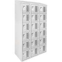 Assembled Lockerettes Clean Line Perforated Economy Lockers, 6 -tier, Bank of 3, 18" x 72" x 12", Steel Toolneeds Inc.