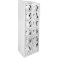 Assembled Lockerettes Clean Line Perforated Economy Lockers, 6 -tier, Bank of 2, 18" x 72" x 12", Steel Toolneeds Inc.