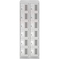 Assembled Lockerettes Clean Line Perforated Economy Lockers, 6 -tier, Bank of 2, 18" x 72" x 12", Steel Toolneeds Inc.