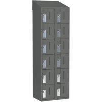 Concorde Heavy-Duty Lockers, 6 -tier, Bank of 2, 24" x 18" x 78", Steel, Charcoal, Welded (Assembled) Toolneeds Inc.