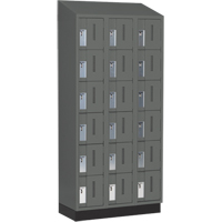 Concorde Heavy-Duty Lockers, 6 -tier, Bank of 3, 36" x 18" x 82", Steel, Charcoal, Welded (Assembled) Toolneeds Inc.