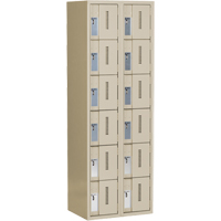 Concorde Heavy-Duty Lockers, 6 -tier, Bank of 2, 24" x 18" x 72", Steel, Beige, Welded (Assembled) Toolneeds Inc.