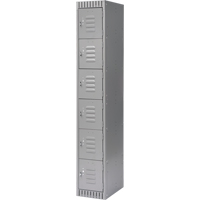 Lockers, 6 -tier, 12" x 18" x 72", Steel, Grey, Knocked Down Toolneeds Inc.