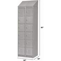 Lockers, 6 -tier, Bank of 2, 24" x 18" x 82", Steel, Grey, Knocked Down Toolneeds Inc.