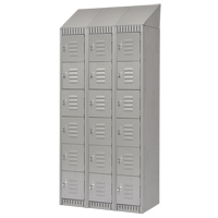 Lockers, 6 -tier, Bank of 3, 36" x 18" x 82", Steel, Grey, Knocked Down Toolneeds Inc.
