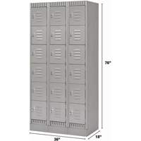 Casiers, 6 niveaux, Bloc de 3, 36" x 18" x 76", Acier, Gris, D&eacute;mont&eacute; Toolneeds Inc.