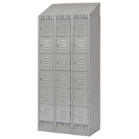 Lockers, 6 -tier, Bank of 3, 36" x 18" x 86", Steel, Grey, Knocked Down Toolneeds Inc.