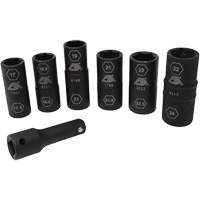 Jeu de demi-douilles r&eacute;versibles m&eacute;triques, 7 Mcx, Chocs, Prise de 1/2", Profond Toolneeds Inc.