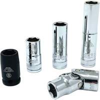 Chrome Finish Socket Set with Rail, 5 Pieces, 1/4" Drive Size Toolneeds Inc.