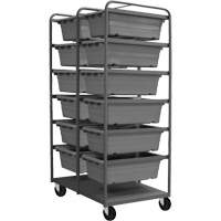 Mobile Tub Rack, Double-sided, 12 bins, 26" W x 36" D x 74" H Toolneeds Inc.