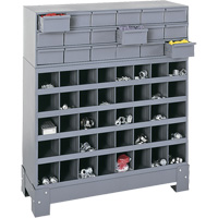 Modular Small Parts Storage Unit, Steel, 18 Drawers, 33-3/4" x 12-1/4" x 40-1/2", Grey Toolneeds Inc.