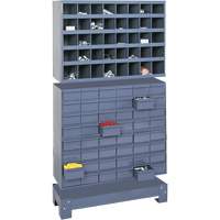 Modular Small Parts Storage Unit, Steel, 48 Drawers, 33-3/4" x 12-1/4" x 58-3/8", Grey Toolneeds Inc.