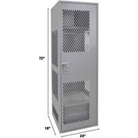 Casier pour &eacute;quipement avec porte, Acier, 24" la x 18" p x 72" h, Gris Toolneeds Inc.