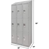 Casiers, 3 niveaux, Bloc de 3, 36" x 18" x 82", Acier, Gris, D&eacute;mont&eacute; Toolneeds Inc.