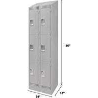 Casiers, 3 niveaux, Bloc de 2, 24" x 18" x 86", Acier, Gris, D&eacute;mont&eacute; Toolneeds Inc.