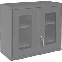 Armoire de rangement murale avec portes transparentes, 26-15/16" h x 29-7/8" la x 13-11/16" p, 2 tablettes, Acier, Gris Toolneeds Inc.