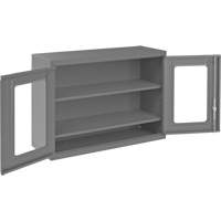 Armoire de rangement murale avec portes transparentes, 26-15/16" h x 35-7/8" la x 13-11/16" p, 2 tablettes, Acier, Gris Toolneeds Inc.