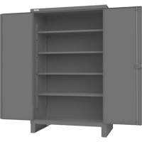 Cabinet with Recessed Pegboard Doors, Steel, 4 Shelves, 78" H x 48" W x 30" D, Grey Toolneeds Inc.
