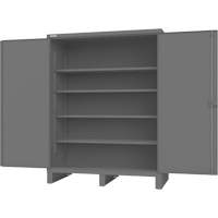 Cabinet with Recessed Doors, Steel, 4 Shelves, 78" H x 60" W x 30" D, Grey Toolneeds Inc.