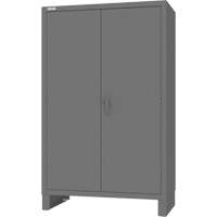 Cabinet with Hanging Bar & Standard Recessed Doors, Steel, 78" H x 48" W x 24" D, Grey Toolneeds Inc.