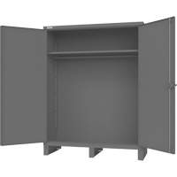 Cabinet with Hanging Bar & Standard Recessed Doors, Steel, 78" H x 60" W x 24" D, Grey Toolneeds Inc.