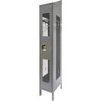 Vented Lockers, 12" x 18" x 88", Steel, Grey, Knocked Down, Perforated Toolneeds Inc.