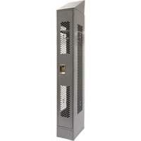 Vented Lockers, 12" x 18" x 88", Steel, Grey, Knocked Down, Perforated Toolneeds Inc.