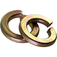Split Lock Washer, 1/4", Yellow Zinc Toolneeds Inc.