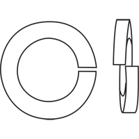 Split Lock Washer, 1/4", Yellow Zinc Toolneeds Inc.