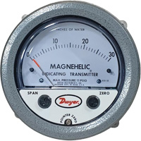 605 Series Magnehelic&reg; Differential Pressure Gauge & Indicating Transmitter, 4" , 0 - 30 in. w.c., Panel Mount, Analogue Toolneeds Inc.