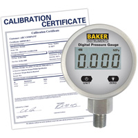 B5000 Series Pressure Gauge with ISO Certificate, 2-1/2" , 0 - 103.4 kPa/0 - 15 psi/0 - 416 in. w.c., Bottom Mount, Digital Toolneeds Inc.