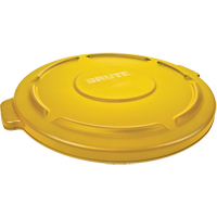 Round Brute&reg; Tops, Flat Lid, Plastic/Polyethylene, Fits Container Size: 22" Dia. Toolneeds Inc.