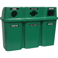 Contenants de recyclage Bullseye, Bord de rue, Plastique, 3 x 22 gal. US Toolneeds Inc.