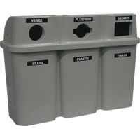 Contenants de recyclage Bullseye, Bord de rue, Plastique, 3 x 22 gal. US Toolneeds Inc.