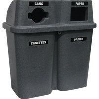 Contenants de recyclage Bullseye, Bord de rue, Plastique, 2 x 22 gal. US Toolneeds Inc.
