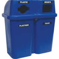 Contenants de recyclage Bullseye, Bord de rue, Plastique, 2 x 22 gal. US Toolneeds Inc.