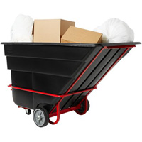 Chariot basculeur en acier, Plastique recycl&eacute; noir, 1/2 vg³, Capacit&eacute; de charge de 1400 lb Toolneeds Inc.