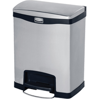 Slim Jim&reg; Waste Container, Stainless Steel, 8 US gal. Capacity Toolneeds Inc.