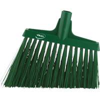 Angle Broom Head, X-Coarse Bristles, 12", Polyester, Green Toolneeds Inc.
