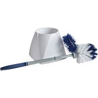 Toilet Brush with Lip & Holder, 15" L, Synthetic Bristles, White Toolneeds Inc.